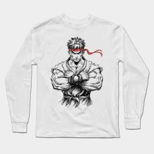 Street Fighter Sketch Art Long Sleeve T-Shirt